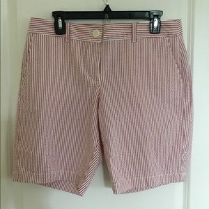 ANN TAYLOR LOFT Pink/White Seersucker SHORTS Sz 6